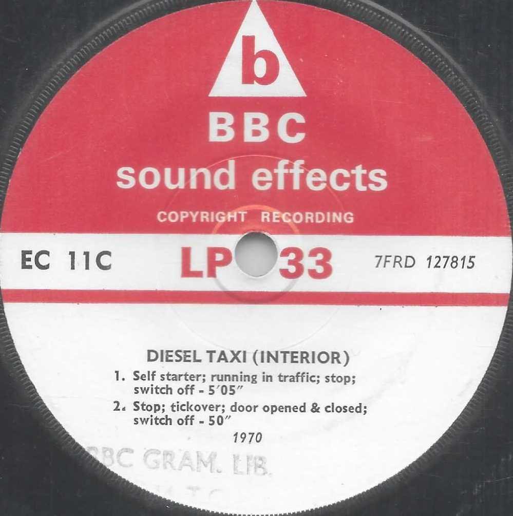 EC 11C Diesel taxi (Interior) Not registered from the BBC records and Tapes library Label